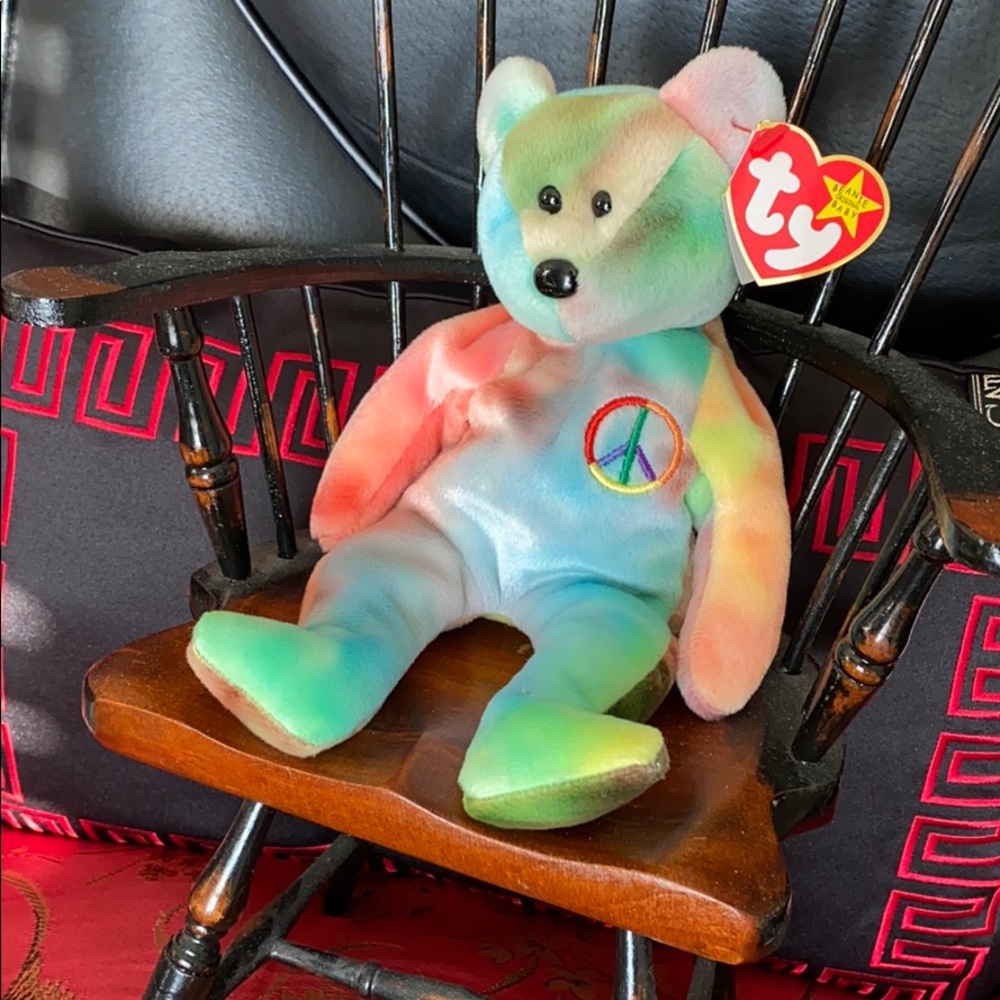 Peace Tie Dyed Bear a Collectible! Birthday 2/1/96